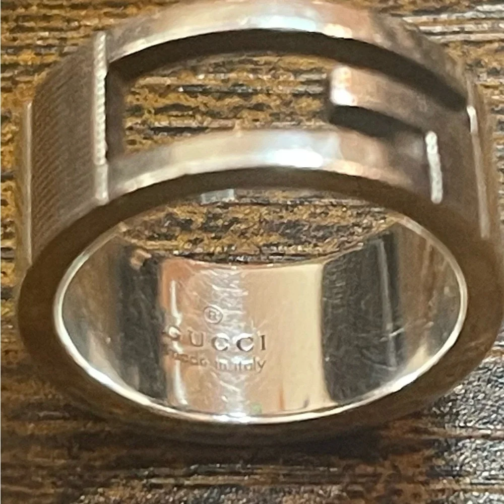 Gucci 92.5 Silver Ring Size 7 US 4 - Picture 4 of 10